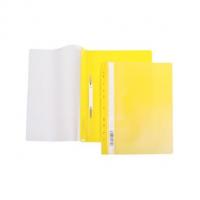 Папка -Скоросшиватель А4ф Hatber 140/180мкм Желтая Пластиковая с перфорацией прозрачный верх с един.