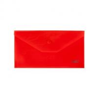 Папка-конверт Пластиковая на кнопке С6ф Hatber 180мкм Красная   224х119мм