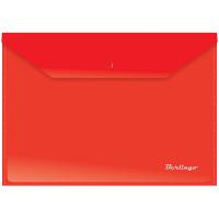 Папка-конверт на кнопке А4, 180мкм, красная