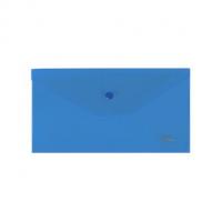 Папка-конверт Пластиковая на кнопке С6ф Hatber 180мкм Синяя   224х119мм