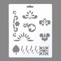 Сонет Трафарет, растительный орнамент, элементы рисунка, 25.5x20.5 см, плаcтиковый