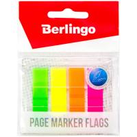 Флажки-закладки Berlingo 45*12 мм, 20л*4 неоновых цвета, в диспенсере, европодвес