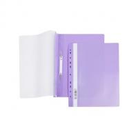 Папка -Скоросшиватель А4ф Hatber 140/180мкм Фиолетовая Пластиковая с перфорацией прозрачный верх с е
