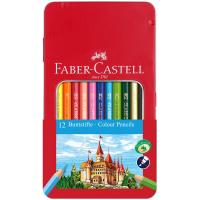 Карандаши цветные Faber-Castell, 12цв., заточен., метал. кор.