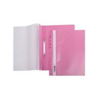 Папка -Скоросшиватель А4ф Hatber 140/180мкм Розовая Пластиковая с перфорацией прозрачный верх с един