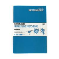Скетчбук SKETCHMARKER MARKER LINE 160г/м.кв 148х210мм 16л мягкая обложка цв.бирюзовый