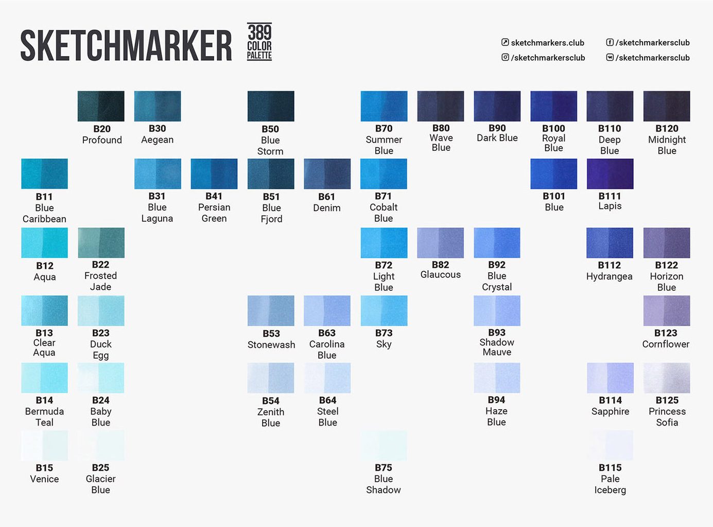 SKETCHMARKER (2 :  ,), :Glacier Blue ( ), : SM-B025