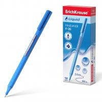 Ручка капиллярная ErichKrause® Liquid F-20, цвет чернил синий (в коробке по 12 шт.)