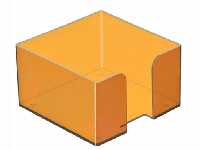 Пластбокс для бумажного блока  9*9*5 тонированный оранжевый МАНГО ПЛ53 СТАММ