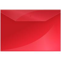 Пaпка-конверт на кнопке А4, 120мкм, красная