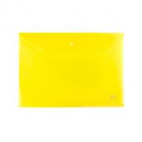 AKk4_00005 Папка-конверт Пластиковая на кнопке А4ф Hatber 180мкм Желтая