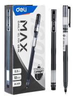 Ручка гелевая 0,5 мм Deli Daily Max EG16-BK корп.черн/прозрачный черная
