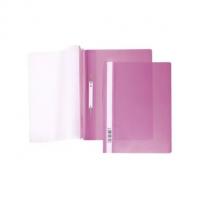 Папка -Скоросшиватель А4ф Hatber 140/180мкм Розовая Пластиковая прозрачный верх с един.штрих-кодом