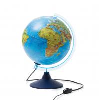 Глобус Земли физико-политический 250мм Рельефный с подсветкой Классик Евро.