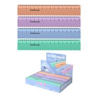 Линейка с волнистым краем пластиковая ErichKrause Pastel Bloom, 15см, ассорти (в коробке-дисплее по