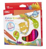 Фломастеры Deli  Color Emotion 12цв. картонная коробка