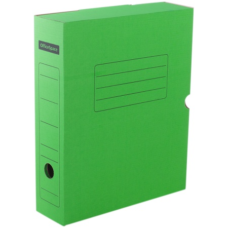 Короб архивный с клапаном OfficeSpace, микрогофрокартон, 75мм, зеленый